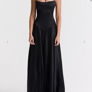 House of CB Black Strapless Maxi Gown